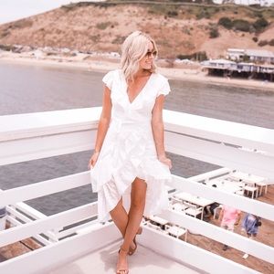 White ruffle dress